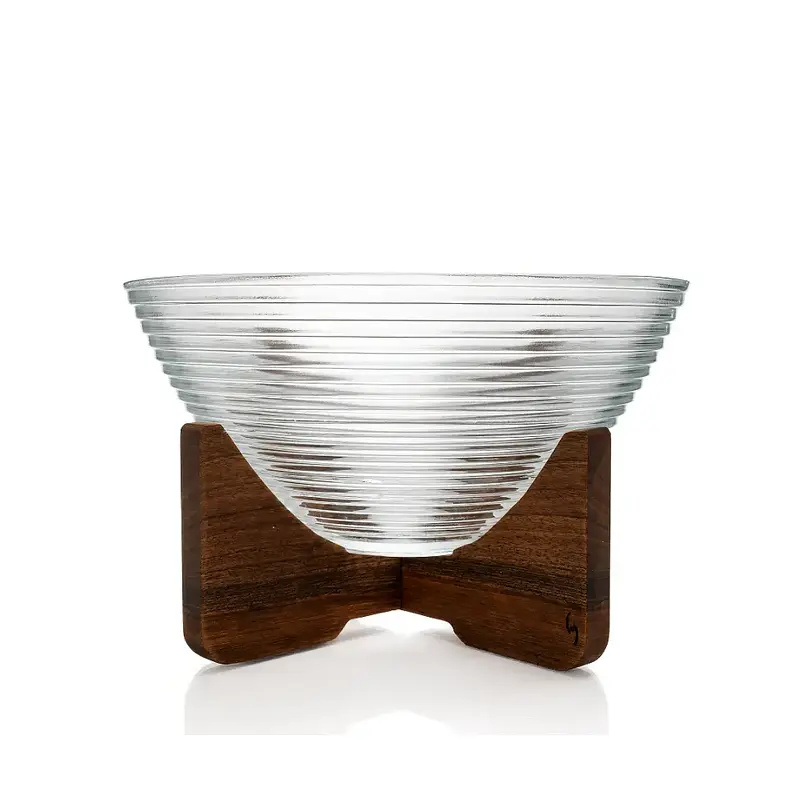 Боул для подачи салатов в комплекте с деревянной подставкой 2.6 л