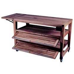 Мобильная тележка для презентации хлебобулочных изделий из натурального дерева WoodPeckers Мобильная тележка для презентации хлебобулочных изделий из натурального дерева WoodPeckers