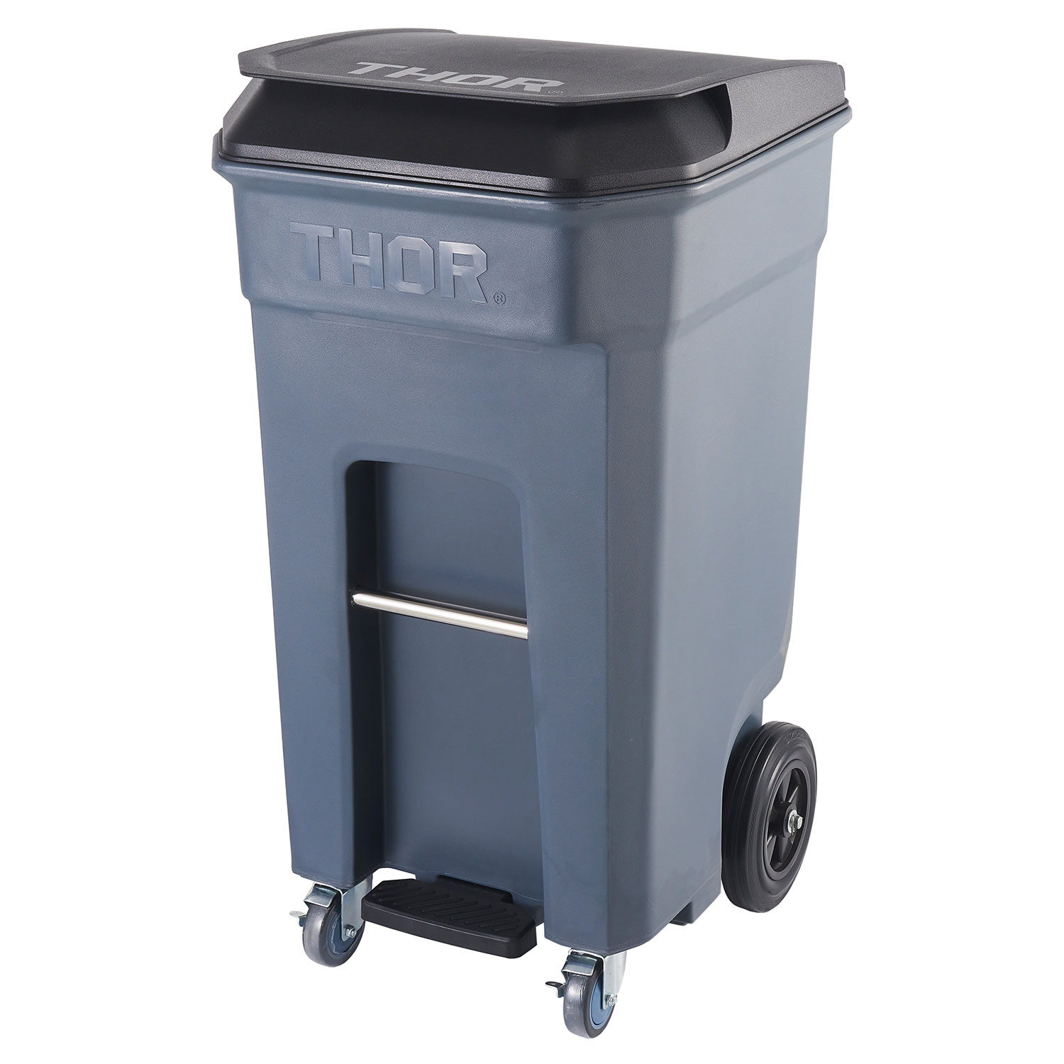 Контейнер для мусора Trust THOR на 4-ех колесах с педалью и откидной крышкой 120 л.