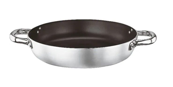 Сковорода с 2 ручками, d=40 h=7.5см., нерж.сталь с антипригарным покрытием